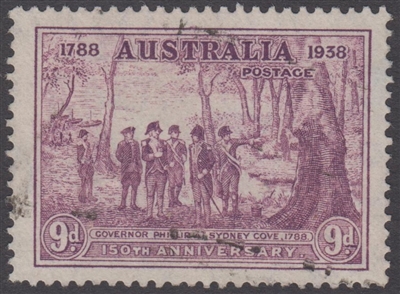 SG 195 1937 Sesquicentenary 150th Anniversary of Founding Of New South Wales 9d purple