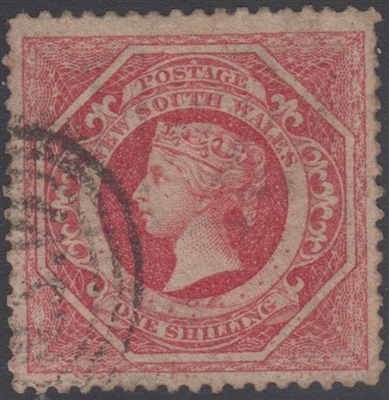 NSW SG 169 1860-1872 one shilling large diadem