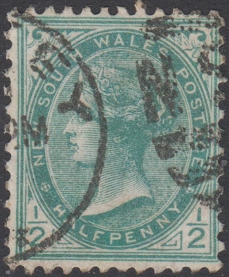 NSW SG 273 1892-1899 blue-green halfpenny DLR Queen Victoria