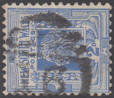 NSW numeral postmark 16 WELLINGTON barred numeral on 2d Queen Victoria New South Wales Australia