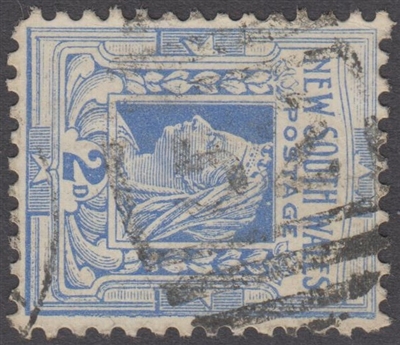 NSW numeral postmark 52 BOURKE barred numeral on 2d Queen Victoria New South Wales Australia