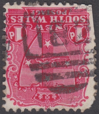 NSW numeral postmark 182 NEWTOWN barred numeral on 1d shield New South Wales Australia