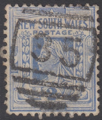 NSW numeral postmark 35 GOULBURN barred numeral on 2d QV New South Wales Australia