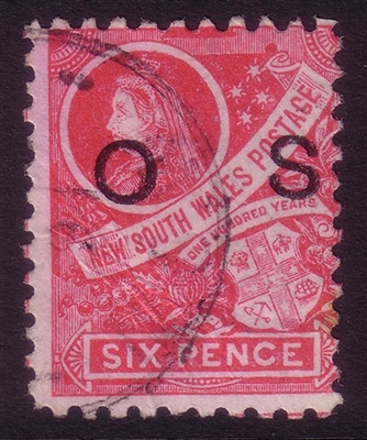 NSW SG O42 1888-1890 six pence