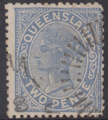 QLD SG 188 1890-94 2d Blue Queen Victoria sideface Queensland Two Pence