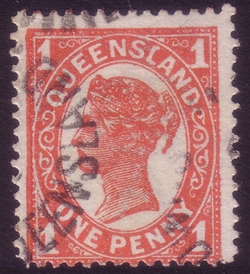 QLD SG 288 / ACSC Q12    1907-11 1d  SINGLE LINE PERFORATION