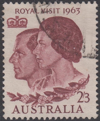 SG 349 Queen Elizabeth II and Duke of Edinburgh 1963 2s3d brown-lake