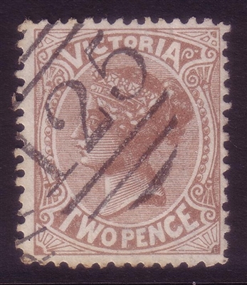 VIC SG 210a 1882-84 Two Pence Chocolate