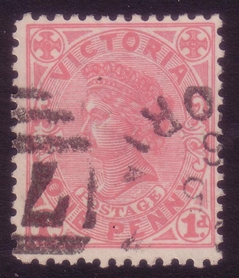 VIC SG 417a 1905-13 One Penny pale rose