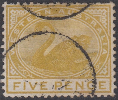 WA SG 99 1885-1893 5d bistre Western Australia five pence swan