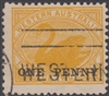 WA SG 172 1912 1d on 2d yellow Western Australia One Penny surcharge on Two Pence swan