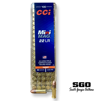 CCI MINI-MAG 22LR 40GR COPPER PLATED RN 1235 FPS 100 RND BOX