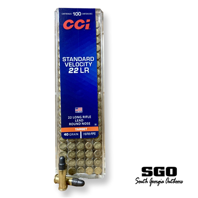 CCI STANDARD VELOCITY 22LR  40 GRAIN LEAD ROUND NOSE 100 ROUND BOX