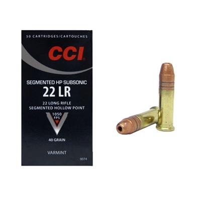 CCI SUBSONIC SEGMENTED HP 22LR 40GR 500RND BOX