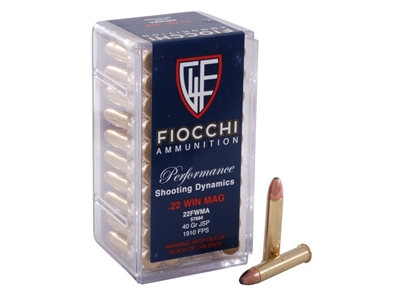 Fiocchi 22 WMR ( 22 MAG ) JSP 50 RND BOX *NO LIMITS*