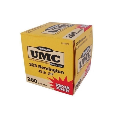 REMINGTON UMC 223 REMINGTON 45GR JHP 200 ROUND MEGA PACK