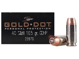 SPEER GOLD-DOT 40 S&W 165 GR 20 ROUND BOX GDHP