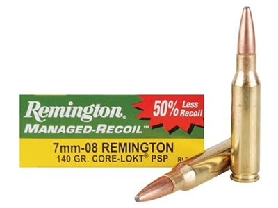 REMINGTON 7MM-08 REM 140 GR CORE-LOKT PSP 50% LESS RECOIL