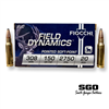 FIOCCHI FIELD DYNAMICS 308 WIN 150 GR. PSP 2750 FPS 20 ROUND BOX