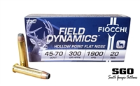 FIOCCHI FIELD DYNAMICS 45-70 GOVT 300 GR HPFN 1900 FPS 20 ROUND BOX