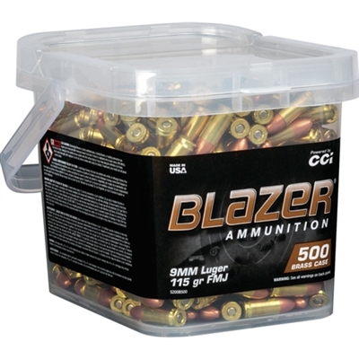 Blazer Brass 9mm 115gr FMJ 500 Round Pack