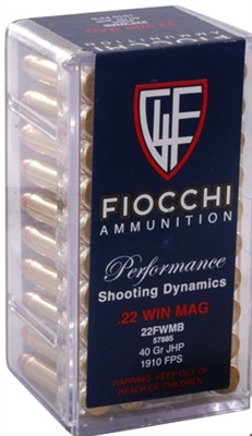 FIOCCHI 22 WIN MAG 40GR JHP 50 RND BOX