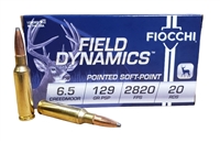 FIOCCHI FIELD DYNAMICS 6.5 CREEDMOOR 129 GR PSP 2820 FPS 20 ROUND BOX