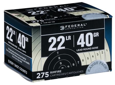 FEDERAL 22LR 40GR LEAD ROUND NOSE 275 RNDS