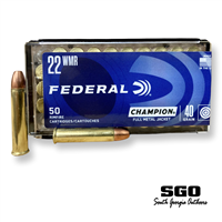 FEDERAL CHAMPION 22 WMR 40 GRAIN FMJ 1880 FPS 50 ROUND BOX