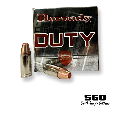 Hornady Critical Duty  9MM LUGER +P 135 GR FLECK LOCK 25 ROUND BOX