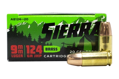 SIERRA 9MM LUGER 124GR DEFENSE JHP  20 ROUNDS