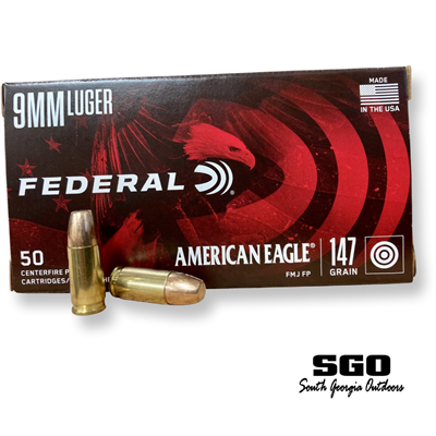 FEDERAL AMERICAN EAGLE 9MM LUGER 147GR FMJ FP 50 ROUND BOX