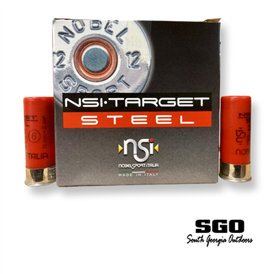 NOBEL SPORT TARGET STEEL 12 GA.  2 3/4 IN.  1 OZ. #6 STEEL SHOT 1378 FPS 250 ROUND CASE