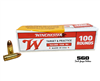 WINCHESTER TARGET 9MM LUGER 115 GR FMJ USA9MMVP FACTORY SECONDS 100 ROUND BOX
