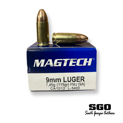 MAGTECH 9MM LUGER FMJ 115GR BRASS 50 ROUND BOX