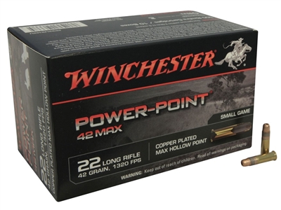 WINCHESTER 22LR POWER-POINT 42GR MAX CP HP 500 RND BOX