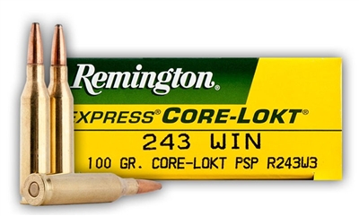 REMINGTON 243 WIN CORE-LOKT 100GR PSP 20 ROUNDS