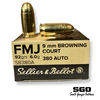 SELLIER & BELLOT 380 AUTO ACP 92 GR. FMJ BRASS 50 ROUND BOX