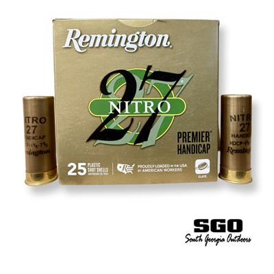 REMINGTON NITRO 27 PREMIER HANDICAP 12 GA. 2 3/4'' 1235 FPS 1 1/8 OZ. #7.5 SHOT 25 ROUND BOX