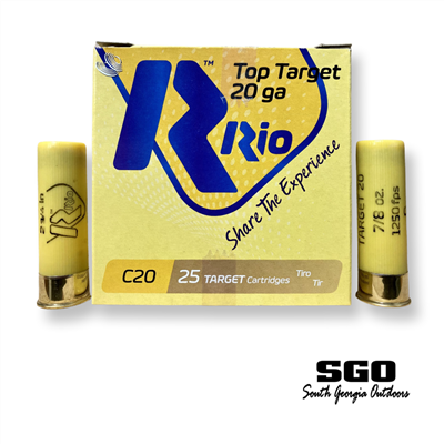 RIO TOP TARGET 20 GA 2 3/4'' 1250 FPS 7/8 OZ. # 9 SHOT 250 ROUND CASE