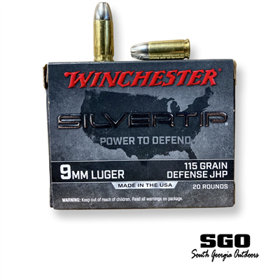 WINCHESTER SILVERTIP 9MM LUGER 115 GR DEFENSE JHP 20 ROUND BOX *NO LIMITS*