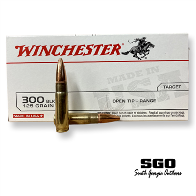 Winchester 300 Blackout 125 GR Open Tip Brass 20 Round Box **SUMMER BLOWOUT**