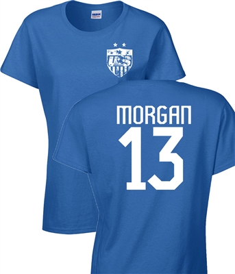 Alex Morgan US Soccer Front & Back JUNIOR FIT Ladies T-Shirt (1182)