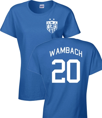 Abby Wambach US Soccer Front & Back JUNIOR FIT Ladies T-Shirt (1090)