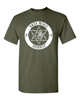 Krav Maga Combat Circle IDF Printed on the BACK Men's T-Shirt (1360)
