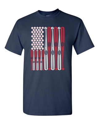 USA Flag Baseball Bats and Balls Men's T-Shirt (1434)