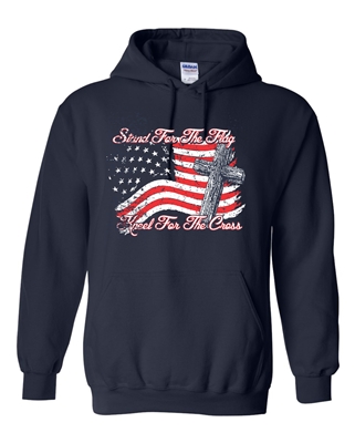 Stand For The Flag Kneel For The Cross HOODIE (1692)