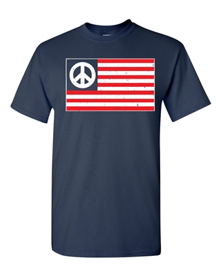American Peace Flag 2 Colors Let's All Get Along Men's T-Shirt (1694)