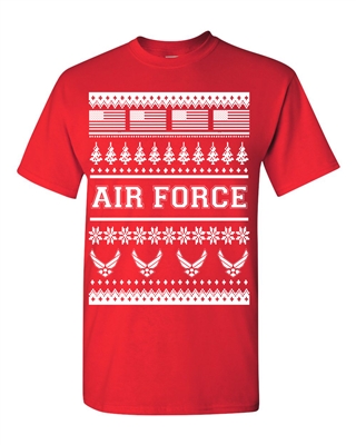 US Air Force Ugly Sweater Design Christmas Men's T-Shirt (1708)