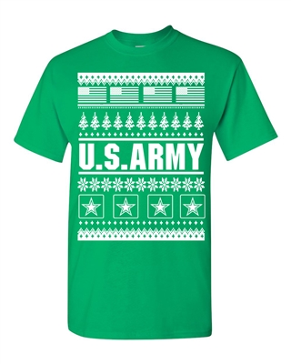 US Army Ugly Sweater Design Christmas Men's T-Shirt (1709)